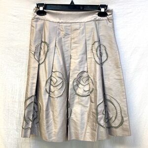 INC 100%Silk “Cutout Roses” Skirt